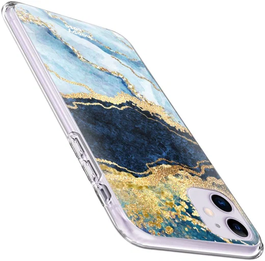HappyCase Apple iPhone 11 Hoesje Flexibel TPU Blauw Marmer Print afbeelding 7