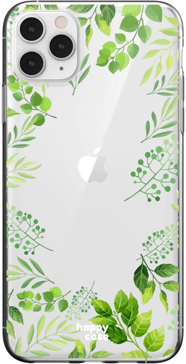 HappyCase iPhone 11 Pro Max Hoesje Flexibel TPU Leaves Print afbeelding 1