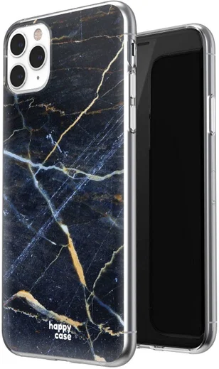 HappyCase iPhone 11 Pro Max Hoesje Flexibel TPU Donker Marmer Print afbeelding 2