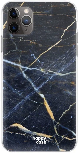 HappyCase iPhone 11 Pro Max Hoesje Flexibel TPU Donker Marmer Print afbeelding 6