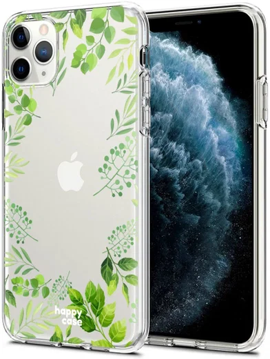 HappyCase iPhone 11 Pro Hoesje Flexibel TPU Leaves Print afbeelding 2