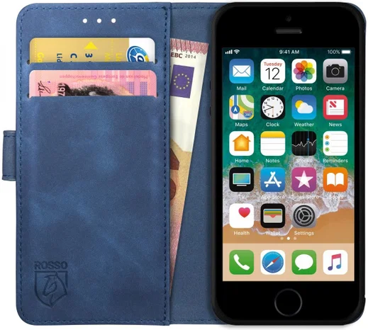 Rosso Element Apple iPhone 5/5S/SE Hoesje Book Cover Blauw afbeelding 1
