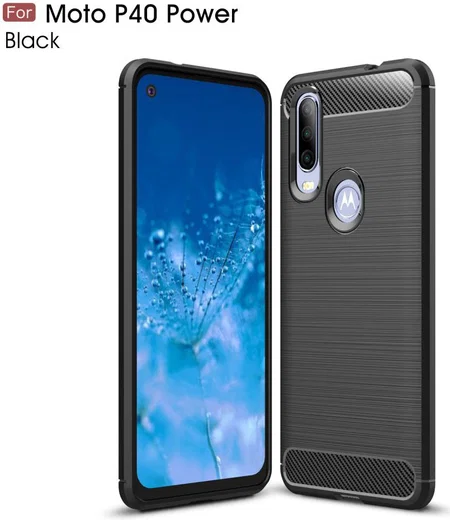 Motorola One Action Geborsteld TPU Hoesje Zwart afbeelding 14