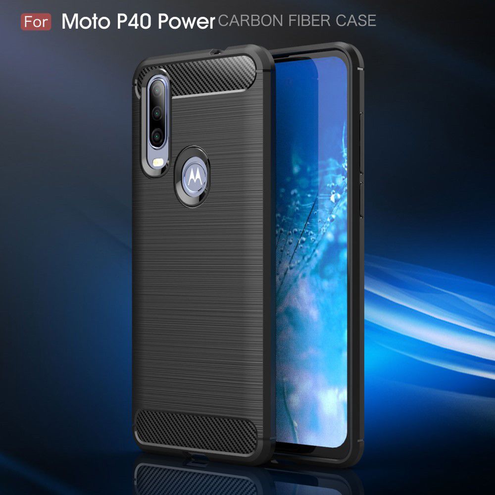 Motorola One Action Geborsteld TPU Hoesje Zwart afbeelding 8