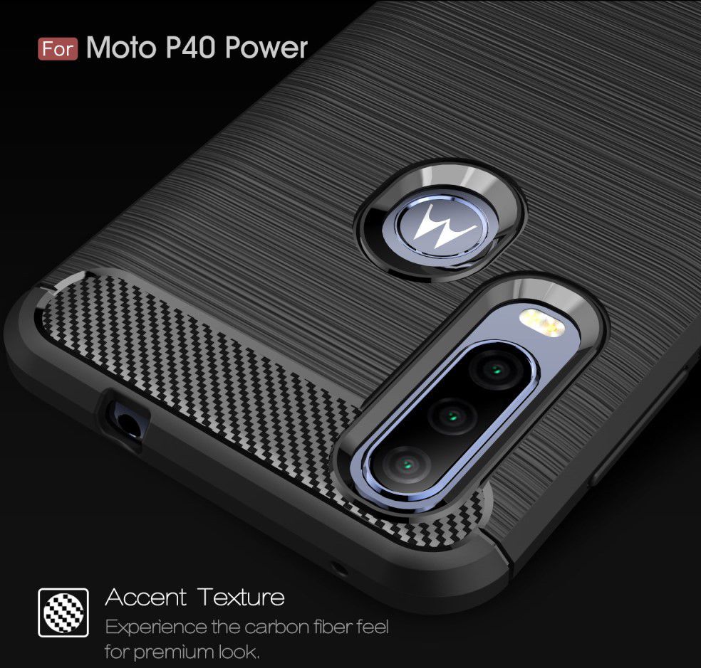 Motorola One Action Geborsteld TPU Hoesje Zwart afbeelding 6
