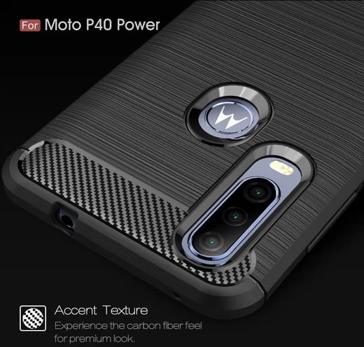 Motorola One Action Geborsteld TPU Hoesje Zwart afbeelding 6