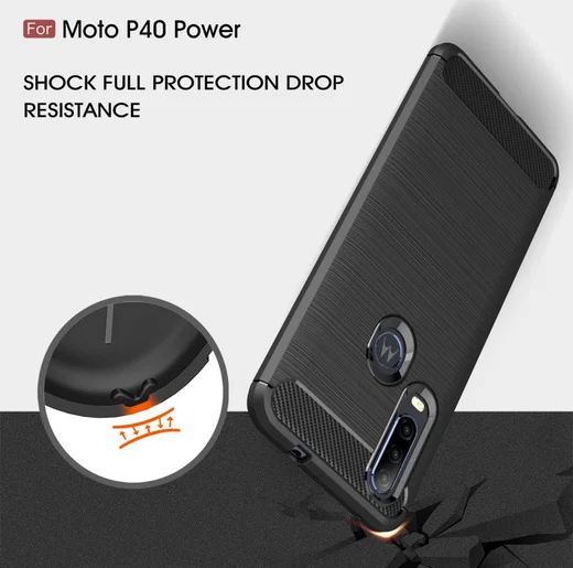 Motorola One Action Geborsteld TPU Hoesje Zwart afbeelding 9