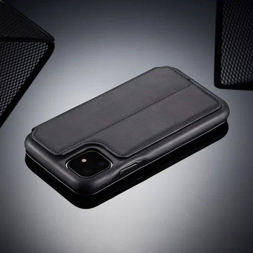 Apple iPhone 11 Retro Portemonnee Bookcase Hoesje Zwart afbeelding 11