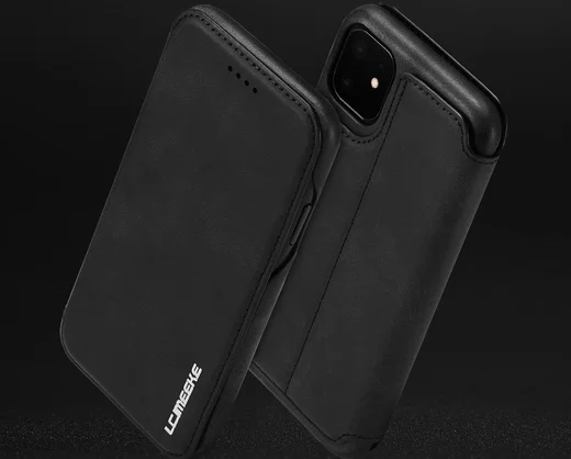 Apple iPhone 11 Retro Portemonnee Bookcase Hoesje Zwart afbeelding 14