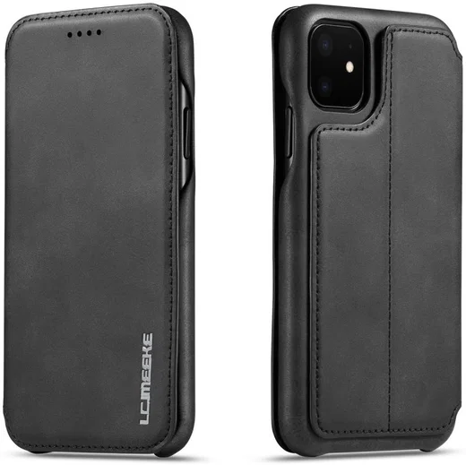 Apple iPhone 11 Retro Portemonnee Bookcase Hoesje Zwart afbeelding 8