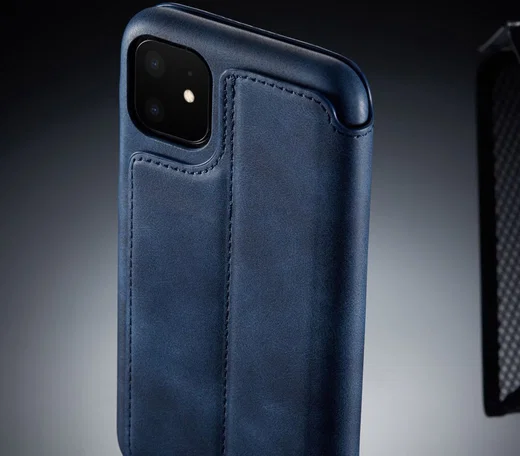 Apple iPhone 11 Retro Portemonnee Bookcase Hoesje Blauw afbeelding 13