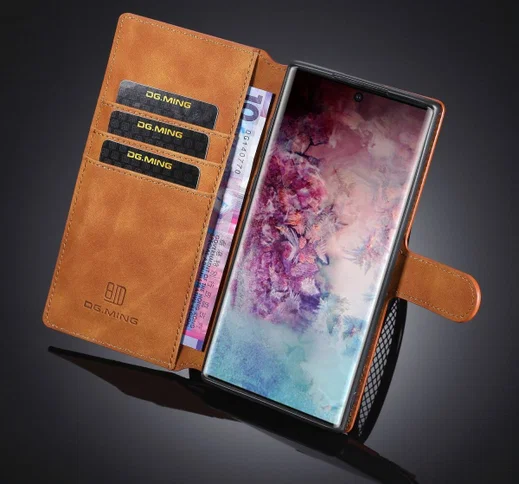DG Ming Retro Portemonnee Samsung Galaxy Note 10 Plus Hoesje Bruin afbeelding 5