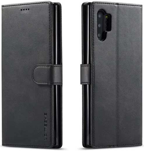 Samsung Galaxy Note 10 Plus Portemonnee Flip Bookcase Hoesje Zwart afbeelding 2