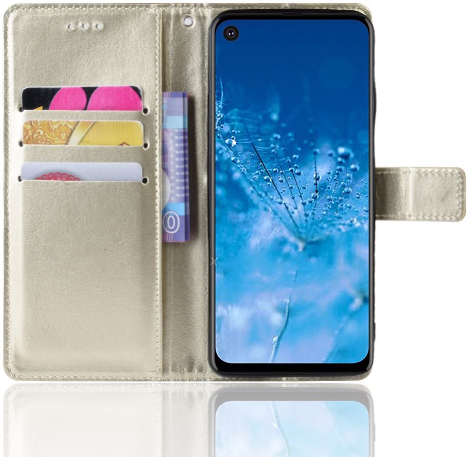 Motorola One Action Portemonnee Hoesje Goud afbeelding 1