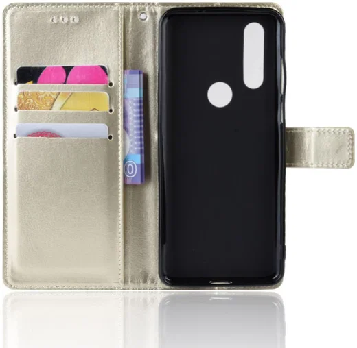 Motorola One Action Portemonnee Hoesje Goud afbeelding 3