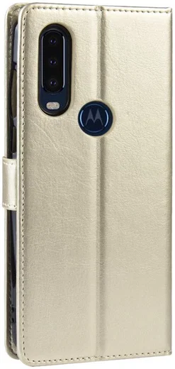 Motorola One Action Portemonnee Hoesje Goud afbeelding 5