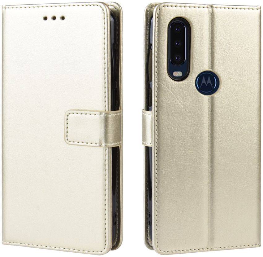 Motorola One Action Portemonnee Hoesje Goud afbeelding 6