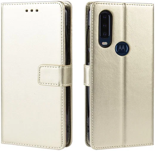 Motorola One Action Portemonnee Hoesje Goud afbeelding 6
