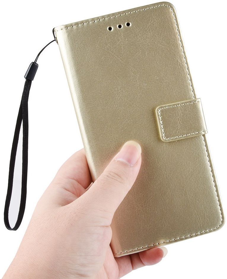 Motorola One Action Portemonnee Hoesje Goud afbeelding 8