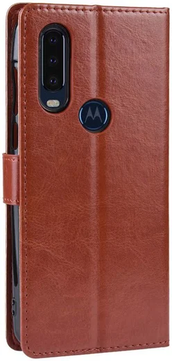 Motorola One Action Portemonnee Hoesje Bruin afbeelding 5