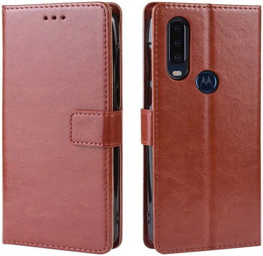 Motorola One Action Portemonnee Hoesje Bruin afbeelding 6