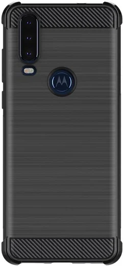 IMAK Vega Series Motorola One Action Hoesje Geborsteld TPU Zwart afbeelding 3