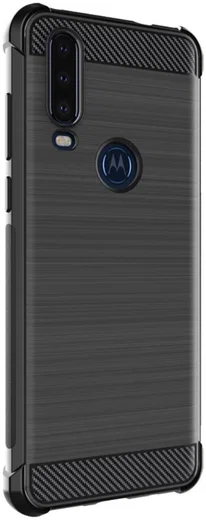 IMAK Vega Series Motorola One Action Hoesje Geborsteld TPU Zwart afbeelding 4