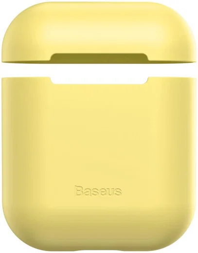 Baseus Ultradun Siliconen Apple AirPods Hoesje Geel afbeelding 5