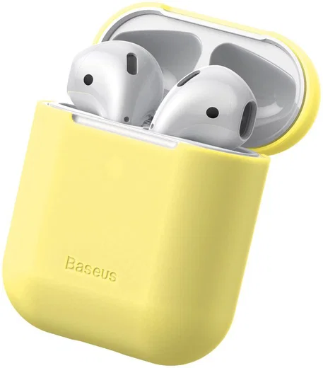 Baseus Ultradun Siliconen Apple AirPods Hoesje Geel afbeelding 1