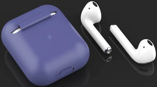 Apple AirPods Flexibel Zacht Siliconen Hoesje Donker Blauw afbeelding 2