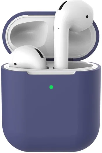 Apple AirPods Flexibel Zacht Siliconen Hoesje Donker Blauw afbeelding 1