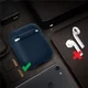 Apple AirPods Stevig Siliconen Hoesje Donker Blauw afbeelding 3