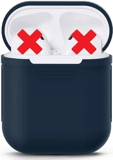 Apple AirPods Stevig Siliconen Hoesje Donker Blauw afbeelding 5