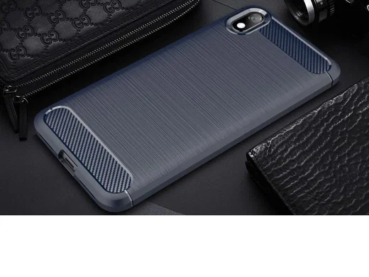 Xiaomi Mi Redmi 7A Geborsteld TPU Hoesje Blauw afbeelding 2