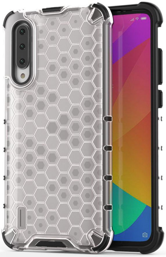 Xiaomi Mi A3 Hybride Honinggraat Hoesje Transparant afbeelding 1