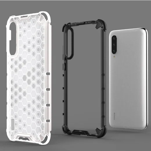 Xiaomi Mi A3 Hybride Honinggraat Hoesje Transparant afbeelding 7