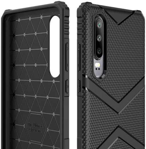 Huawei P30 TPU Shield Hoesje Zwart afbeelding 4