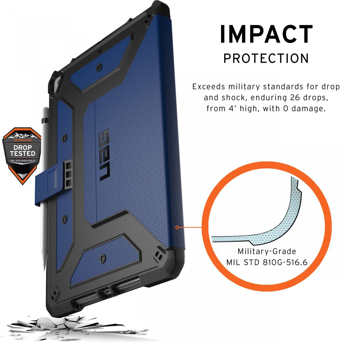 Urban Armor Gear Metropolis Case iPad 10.2 2019 / 2020 / 2021 Cobalt afbeelding 3