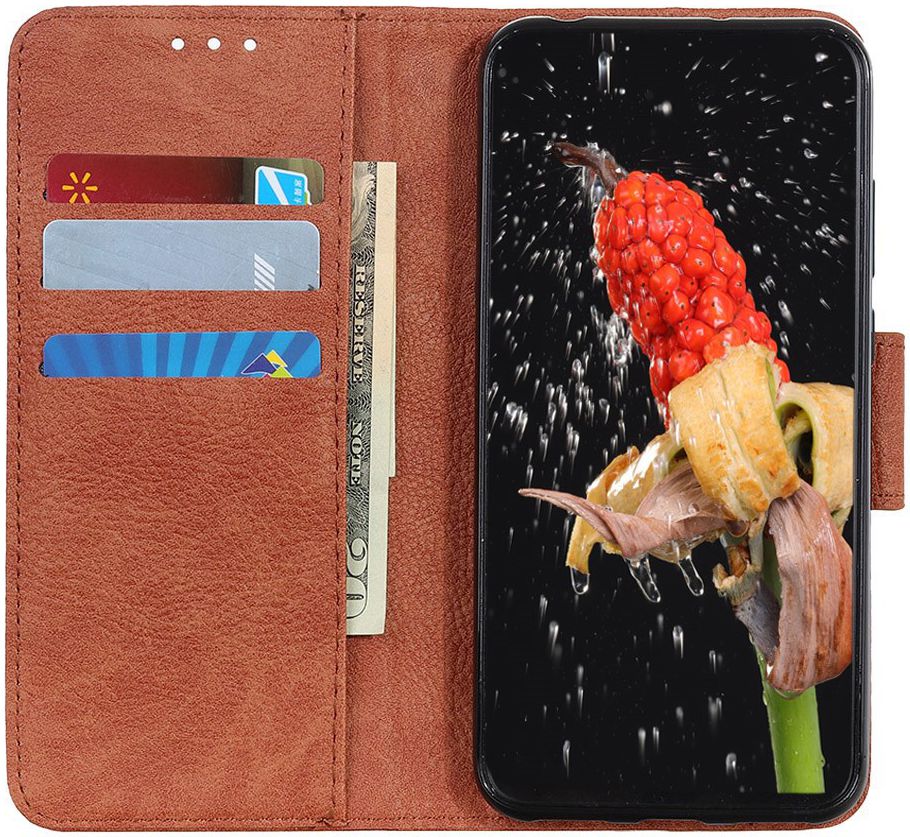 Nokia 6.2 / 7.2 Portemonnee Hoesje Lychee Bruin afbeelding 1