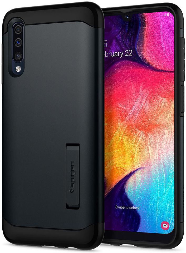 Spigen Slim Armor Case Samsung Galaxy A50 Hoesje Metal Slate afbeelding 1