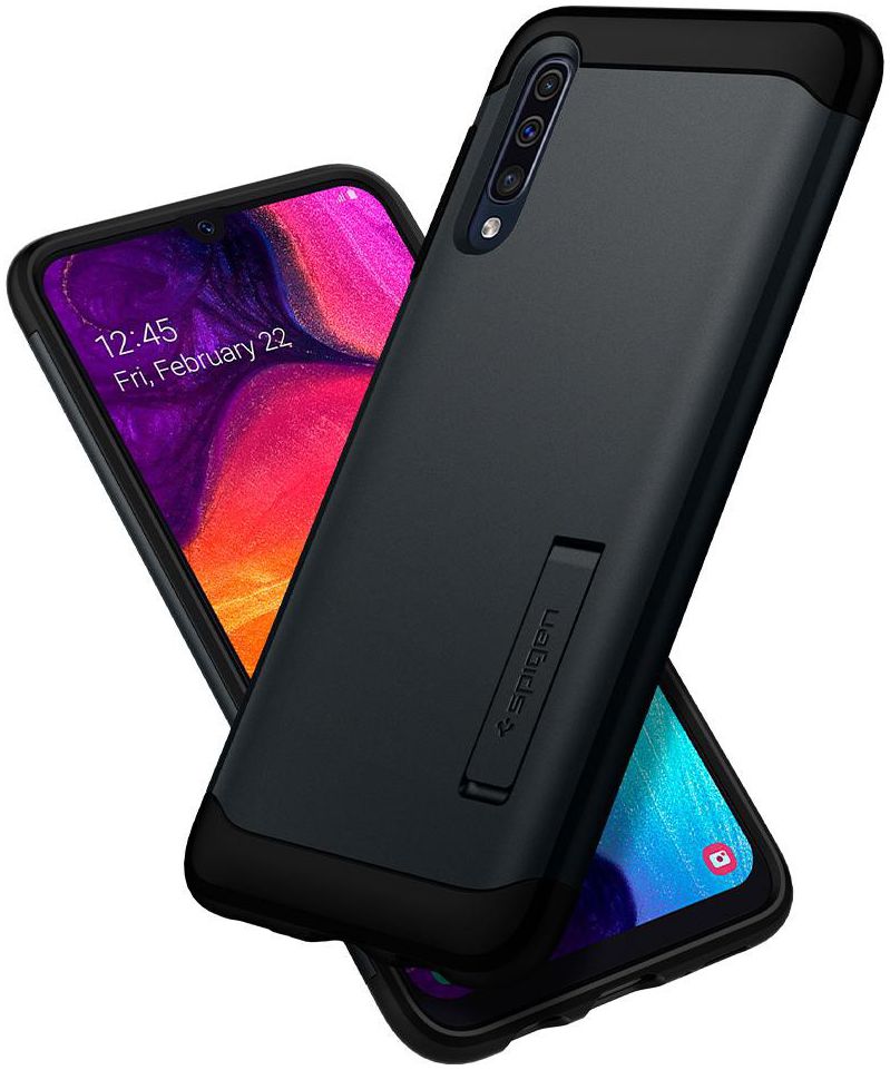 Spigen Slim Armor Case Samsung Galaxy A50 Hoesje Metal Slate afbeelding 5