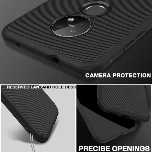 Nokia 6.2 / 7.2 Twill Slim Texture TPU Hoesje Zwart afbeelding 5