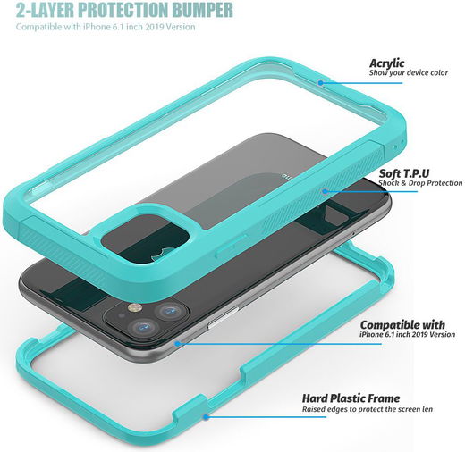 Apple iPhone 11 Hoesje Hybride Full Protect Groen afbeelding 2