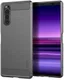 Sony Xperia 5 Geborsteld Carbon TPU Hoesje Grijs afbeelding 1