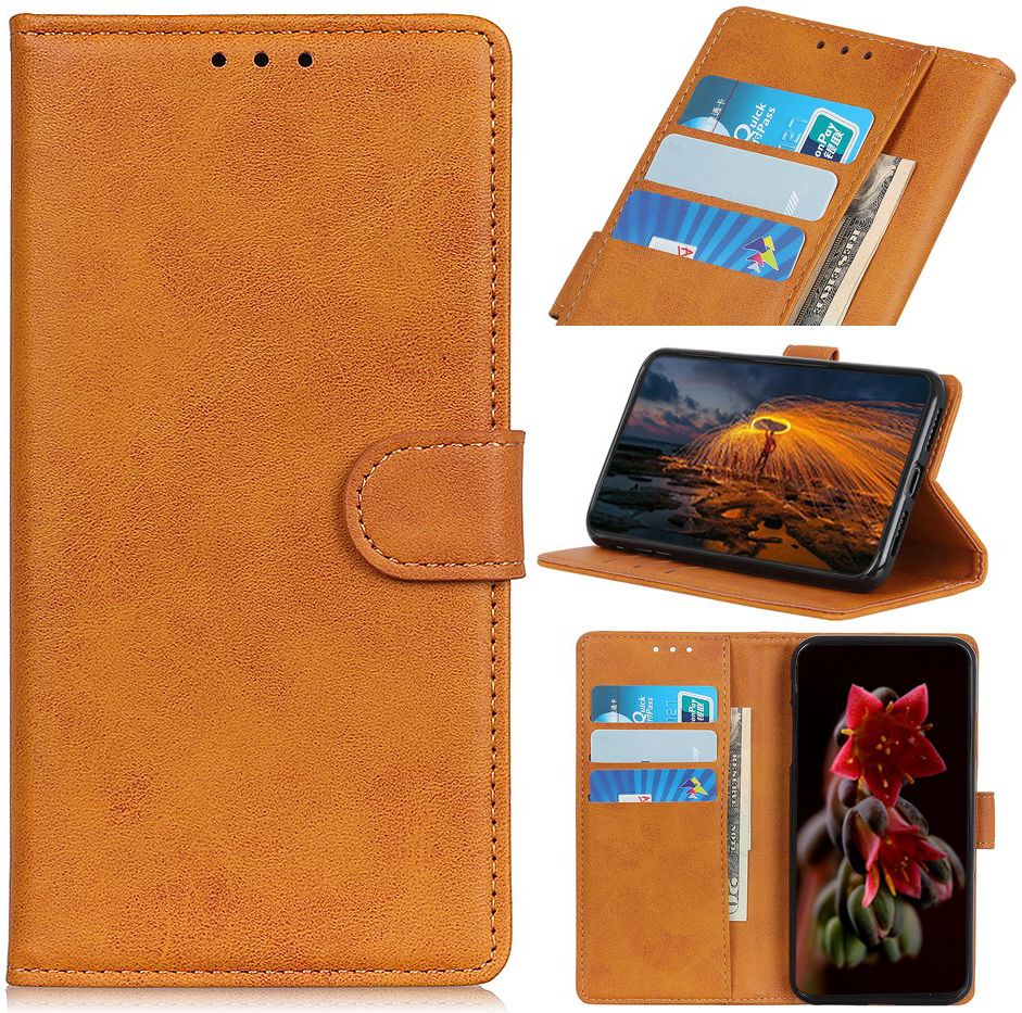 Sony Xperia 5 Portemonnee Hoesje Mat Bruin afbeelding 1