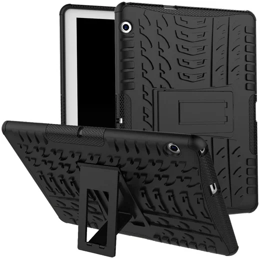 Huawei MediaPad T3 (10) Robuuste Hybride Hoesje Zwart afbeelding 1