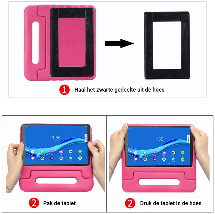 Huawei MediaPad T5 (10) Kinder Tablethoes met Handvat Roze afbeelding 11