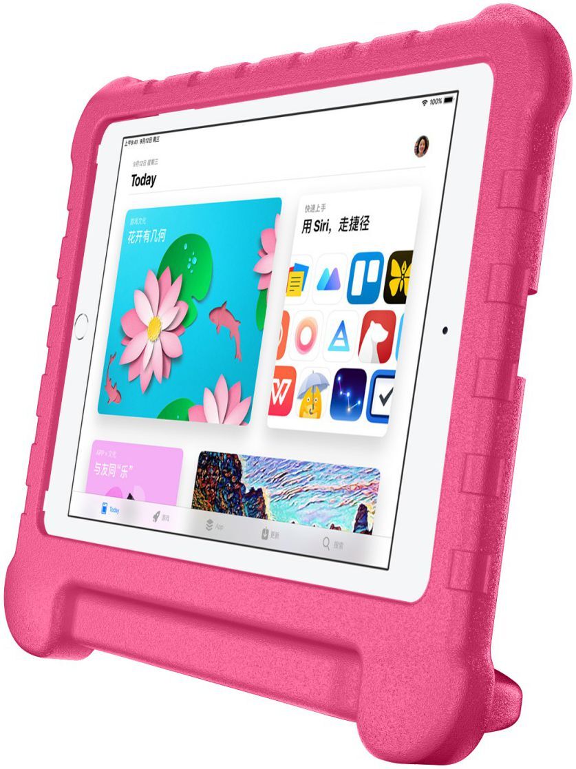 iPad 9.7 2017/2018/Air/Air 2 Kinder Tablethoes met Handvat Roze afbeelding 5