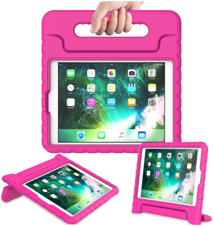 iPad 9.7 2017/2018/Air/Air 2 Kinder Tablethoes met Handvat Roze afbeelding 2