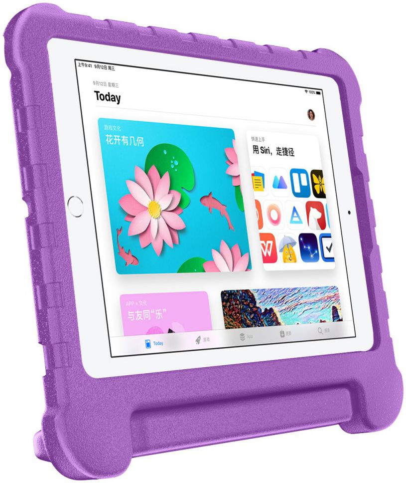 Apple iPad 2017 / 2018 / Air / Air 2 Kindvriendelijk Tablethoes Paars afbeelding 3